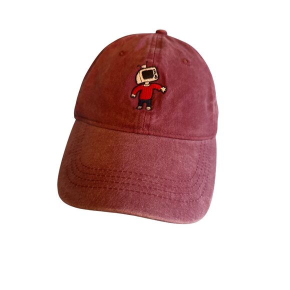 Carbon Elements Adjustable Maroon Baseball Cap Embroidered Robot TV Head - Picture 1 of 6